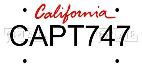 CAPT747 California License Plate