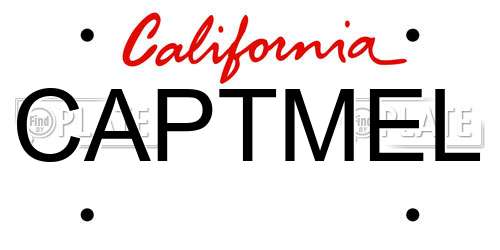 CAPTMEL California License Plate