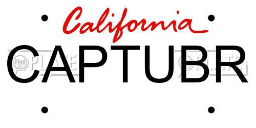 CAPTUBR California License Plate