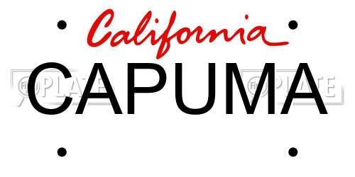 CAPUMA California License Plate