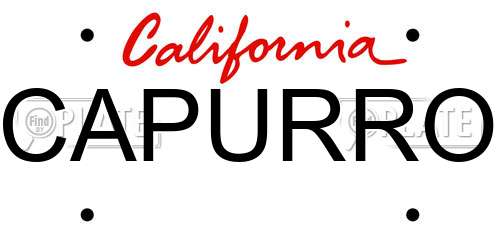 CAPURRO California License Plate