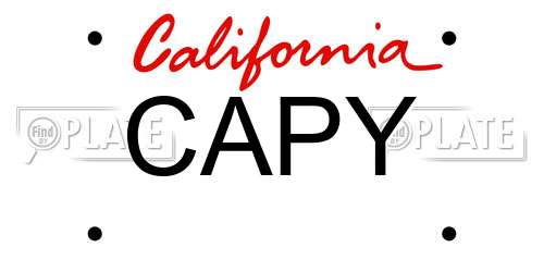 CAPY California License Plate