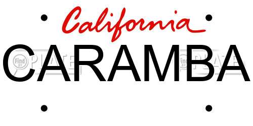 CARAMBA California License Plate