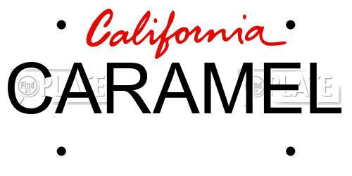 CARAMEL California License Plate
