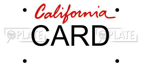 CARD California License Plate