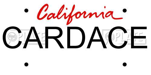 CARDACE California License Plate