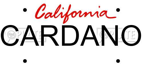 CARDANO California License Plate