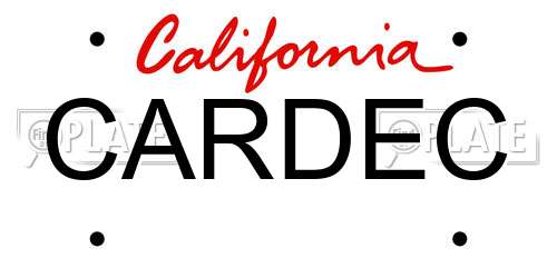 CARDEC California License Plate