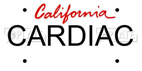 CARDIAC California License Plate