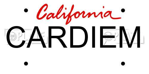 CARDIEM California License Plate