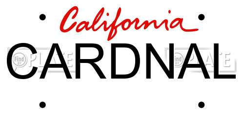 CARDNAL California License Plate