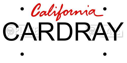 CARDRAY California License Plate
