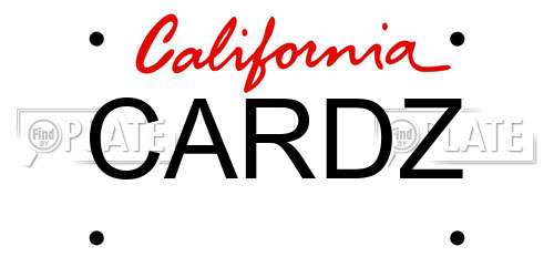 CARDZ California License Plate