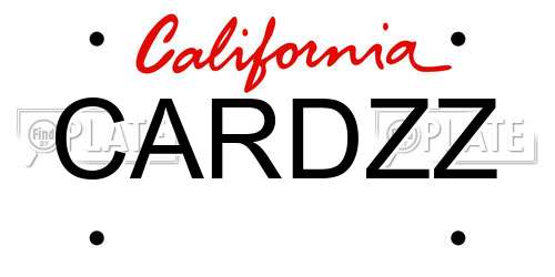 CARDZZ California License Plate