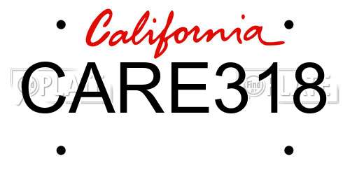 CARE318 California License Plate