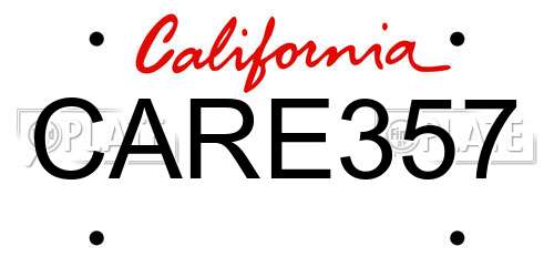 CARE357 California License Plate