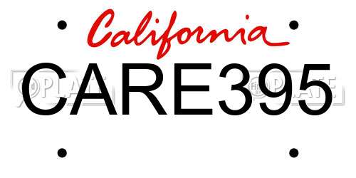 CARE395 California License Plate