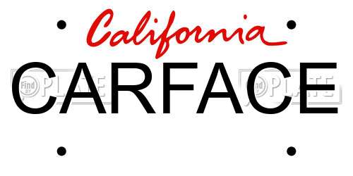CARFACE California License Plate