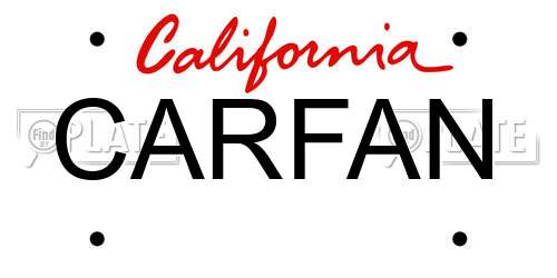 CARFAN California License Plate