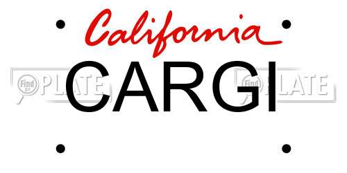 CARGI California License Plate