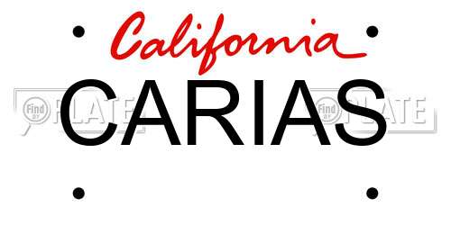 CARIAS California License Plate
