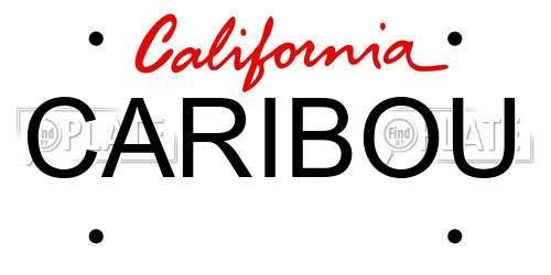 CARIBOU California License Plate