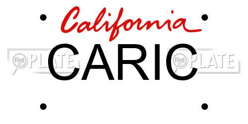 CARIC California License Plate