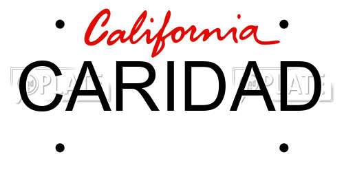 CARIDAD California License Plate