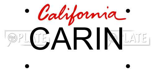 CARIN California License Plate