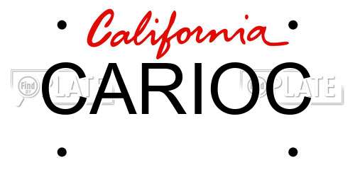 CARIOC California License Plate