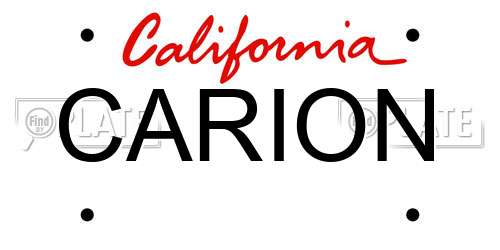 CARION California License Plate