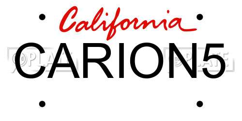 CARION5 California License Plate