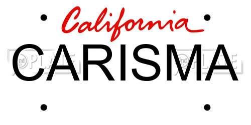 CARISMA California License Plate