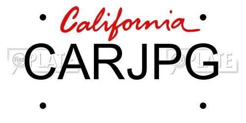 CARJPG California License Plate