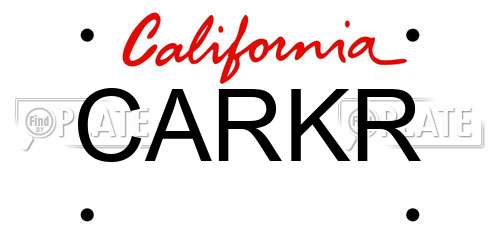 CARKR California License Plate