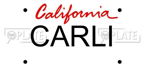 CARLI California License Plate