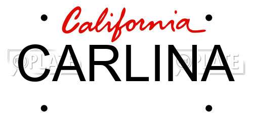 CARLINA California License Plate