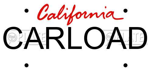 CARLOAD California License Plate