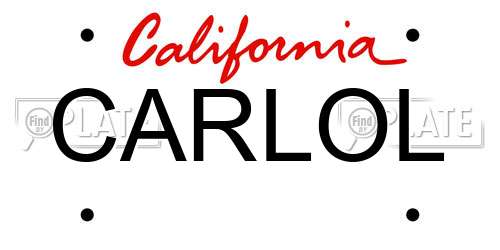 CARLOL California License Plate