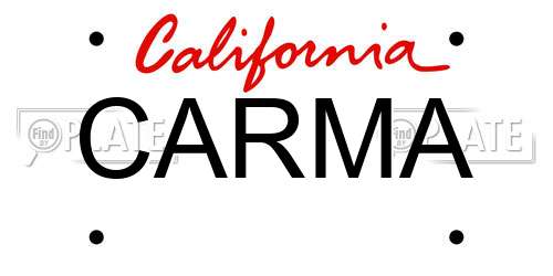 CARMA California License Plate