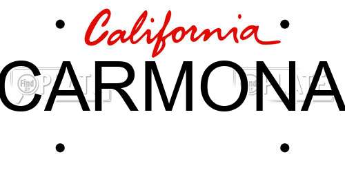 CARMONA California License Plate