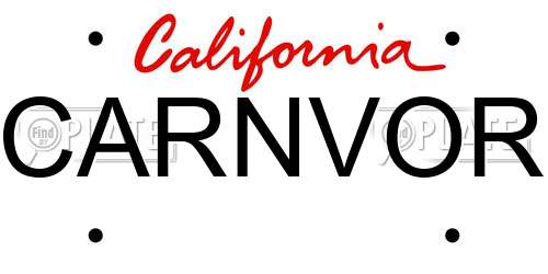 CARNVOR California License Plate
