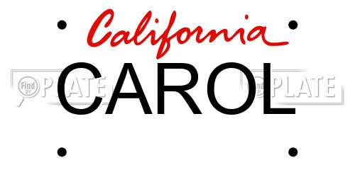 CAROL California License Plate