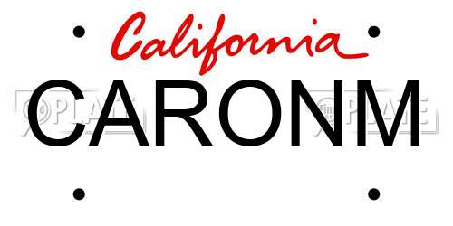 CARONM California License Plate