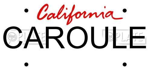 CAROULE California License Plate