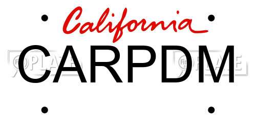 CARPDM California License Plate