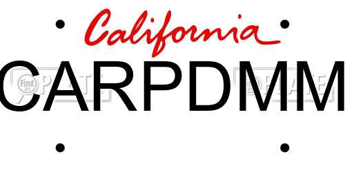 CARPDMM California License Plate