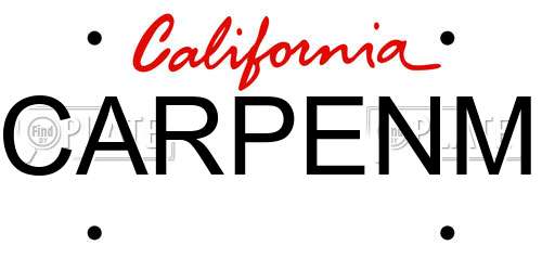 CARPENM California License Plate