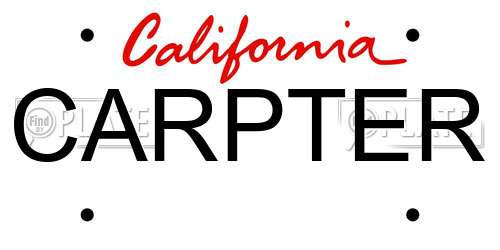 CARPTER California License Plate