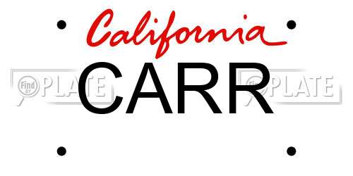 CARR California License Plate